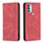 Leather Case Stands Flip Cover Holder B07F for Motorola Moto G51 5G Red