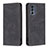 Leather Case Stands Flip Cover Holder B07F for Motorola Moto G62 5G Black