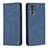 Leather Case Stands Flip Cover Holder B07F for Motorola Moto G62 5G Blue