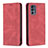 Leather Case Stands Flip Cover Holder B07F for Motorola Moto G62 5G Red
