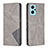 Leather Case Stands Flip Cover Holder B07F for Oppo A96 4G Gray