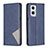 Leather Case Stands Flip Cover Holder B07F for Oppo Reno7 Lite 5G Blue