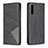 Leather Case Stands Flip Cover Holder B07F for Samsung Galaxy A50 Black