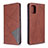 Leather Case Stands Flip Cover Holder B07F for Samsung Galaxy A51 4G Brown