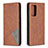 Leather Case Stands Flip Cover Holder B07F for Samsung Galaxy A52 5G Brown