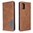 Leather Case Stands Flip Cover Holder B07F for Samsung Galaxy A71 5G Brown