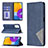 Leather Case Stands Flip Cover Holder B07F for Samsung Galaxy M52 5G