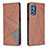 Leather Case Stands Flip Cover Holder B07F for Samsung Galaxy M52 5G Brown
