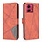 Leather Case Stands Flip Cover Holder B08F for Motorola Moto G84 5G Orange