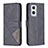 Leather Case Stands Flip Cover Holder B08F for OnePlus Nord N20 5G Black
