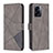 Leather Case Stands Flip Cover Holder B08F for Oppo A56S 5G Gray