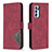 Leather Case Stands Flip Cover Holder B08F for Oppo Reno6 Pro 5G India Red