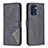 Leather Case Stands Flip Cover Holder B08F for Oppo Reno7 5G Black