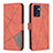 Leather Case Stands Flip Cover Holder B08F for Oppo Reno7 5G Orange