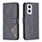 Leather Case Stands Flip Cover Holder B08F for Oppo Reno7 Z 5G Black