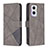 Leather Case Stands Flip Cover Holder B08F for Oppo Reno7 Z 5G Gray