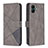Leather Case Stands Flip Cover Holder B08F for Samsung Galaxy A05 Gray