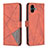 Leather Case Stands Flip Cover Holder B08F for Samsung Galaxy A05 Orange