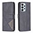 Leather Case Stands Flip Cover Holder B08F for Samsung Galaxy A23 5G Black