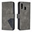 Leather Case Stands Flip Cover Holder B08F for Samsung Galaxy A40 Gray