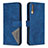 Leather Case Stands Flip Cover Holder B08F for Samsung Galaxy A70 Blue