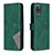 Leather Case Stands Flip Cover Holder B08F for Samsung Galaxy A81 Green