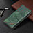 Leather Case Stands Flip Cover Holder B08F for Samsung Galaxy S21 5G Green