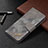 Leather Case Stands Flip Cover Holder B08F for Samsung Galaxy S21 Plus 5G Gray