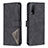Leather Case Stands Flip Cover Holder B08F for Vivo Y20 Black