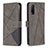 Leather Case Stands Flip Cover Holder B08F for Vivo Y30 Gray