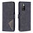 Leather Case Stands Flip Cover Holder B08F for Xiaomi Redmi 10 (2022) Black