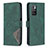 Leather Case Stands Flip Cover Holder B08F for Xiaomi Redmi 10 (2022) Green