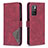 Leather Case Stands Flip Cover Holder B08F for Xiaomi Redmi 10 (2022) Red