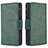 Leather Case Stands Flip Cover Holder B09F for Samsung Galaxy A50 Green