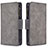 Leather Case Stands Flip Cover Holder B09F for Samsung Galaxy M40S Gray