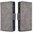 Leather Case Stands Flip Cover Holder B09F for Samsung Galaxy M60s Gray
