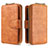 Leather Case Stands Flip Cover Holder B10F for Samsung Galaxy S20 Brown