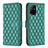 Leather Case Stands Flip Cover Holder B11F for Oppo Reno5 Z 5G Green