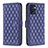 Leather Case Stands Flip Cover Holder B11F for Oppo Reno7 5G Blue