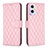 Leather Case Stands Flip Cover Holder B11F for Oppo Reno7 Lite 5G Rose Gold