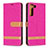 Leather Case Stands Flip Cover Holder B11F for Samsung Galaxy S21 5G Hot Pink