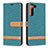 Leather Case Stands Flip Cover Holder B11F for Samsung Galaxy S21 Plus 5G Green