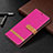 Leather Case Stands Flip Cover Holder B11F for Samsung Galaxy S22 Ultra 5G Hot Pink
