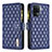 Leather Case Stands Flip Cover Holder B12F for Oppo F19 Pro Blue