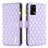 Leather Case Stands Flip Cover Holder B12F for Oppo Reno6 Lite Purple