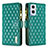Leather Case Stands Flip Cover Holder B12F for Oppo Reno7 Lite 5G Green