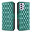 Leather Case Stands Flip Cover Holder B12F for Samsung Galaxy A52 5G Green