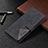 Leather Case Stands Flip Cover Holder B12F for Samsung Galaxy S22 5G Black