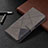 Leather Case Stands Flip Cover Holder B12F for Samsung Galaxy S22 5G Gray