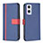 Leather Case Stands Flip Cover Holder B13F for OnePlus Nord N20 5G Blue